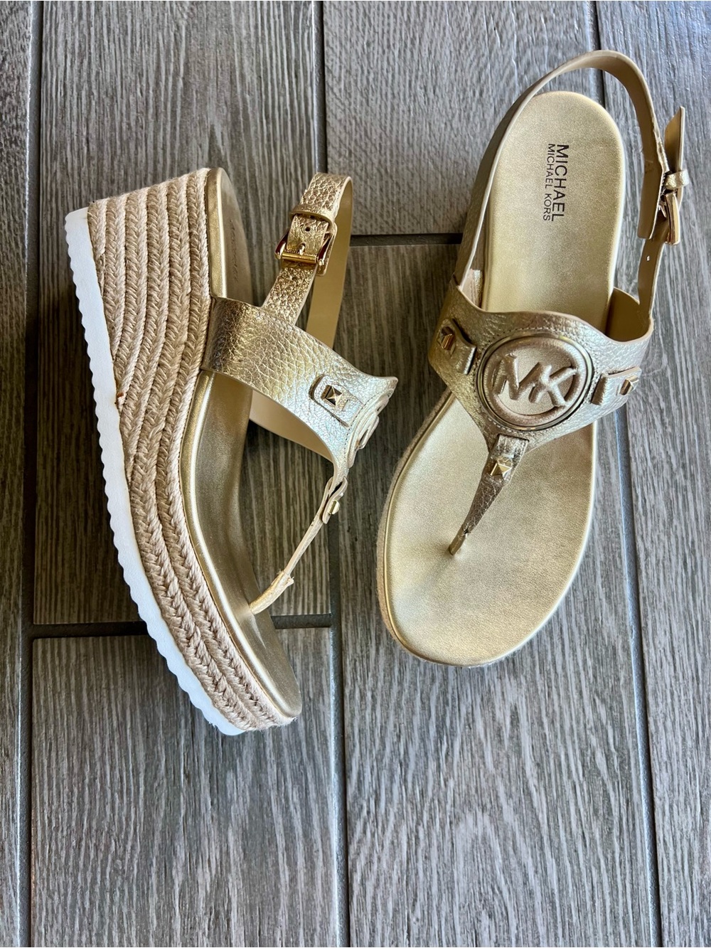 Michael Kors Gold Wedge Sandal